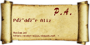 Pödör Aliz névjegykártya